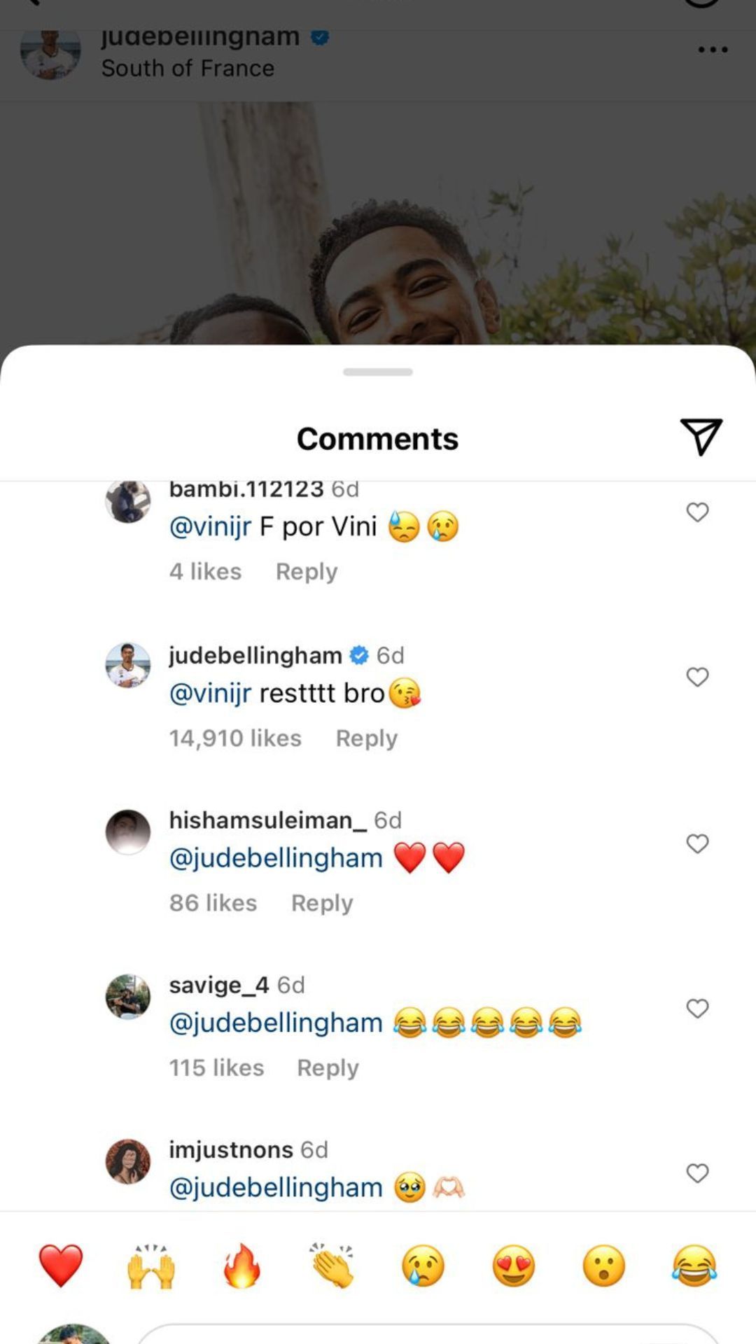 The social media exchange between the two Real Madrid players