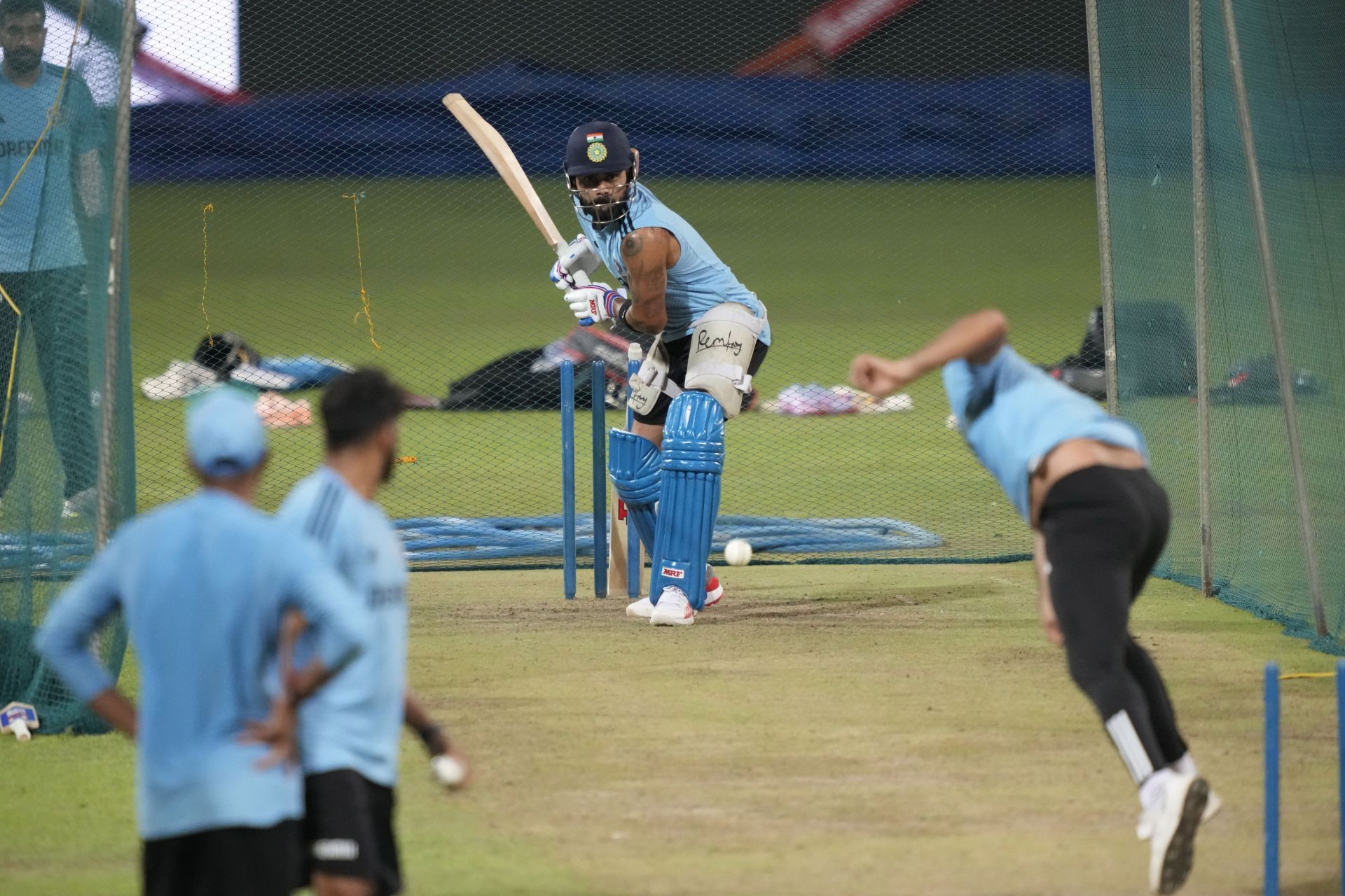 There has been a bit of drizzle around the Pallekele nets in Sri Lanka