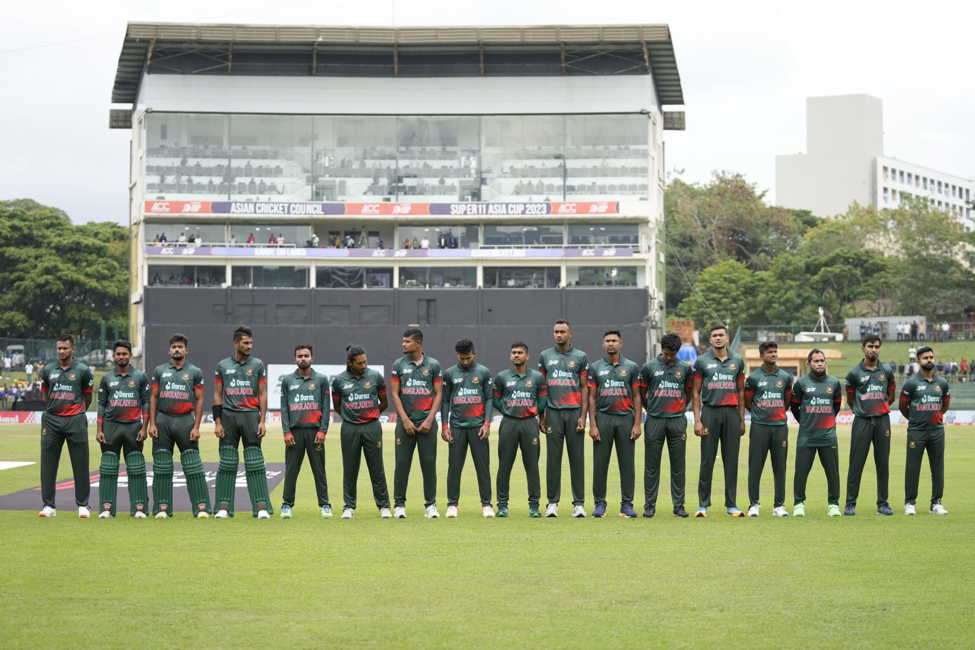Bangladesh players before their match at the Pallekele Stadium [Getty Images]
