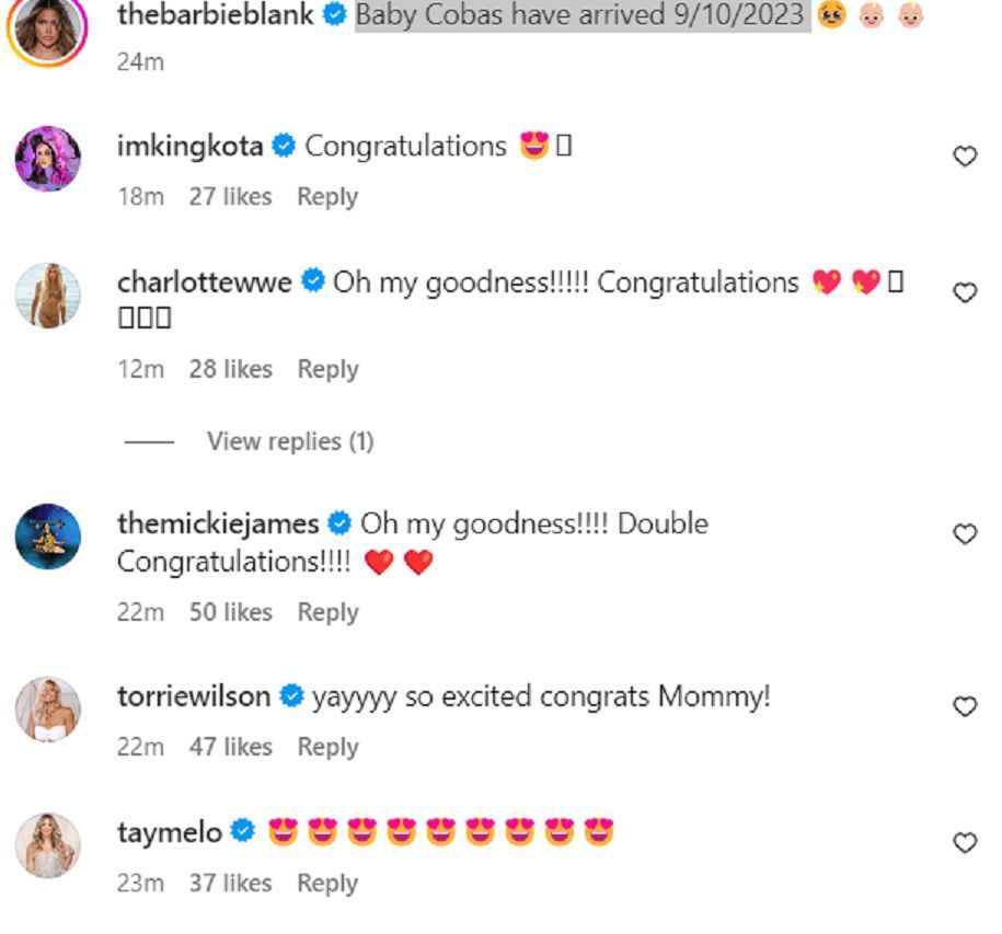 Several stars have shared their congratulations