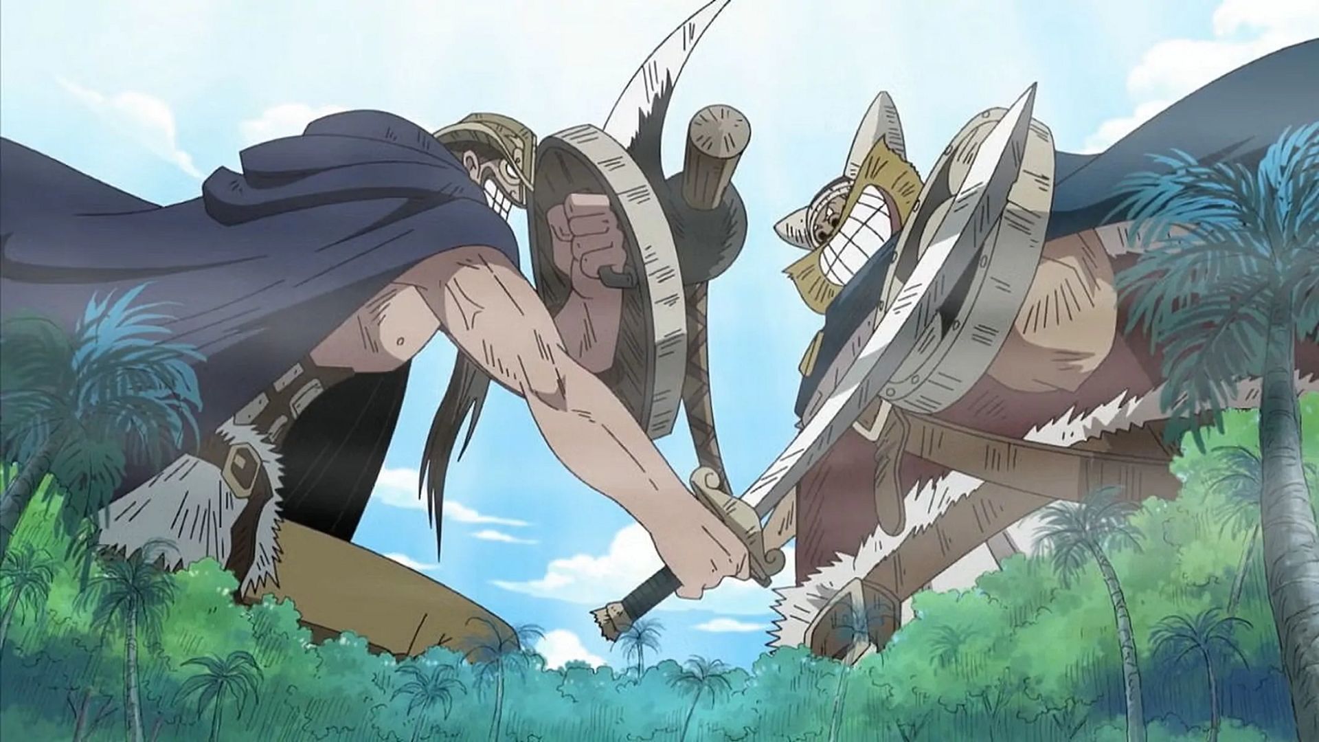 Dorry and Brogy&#039;s duel (Image via Toei Animation, One Piece)