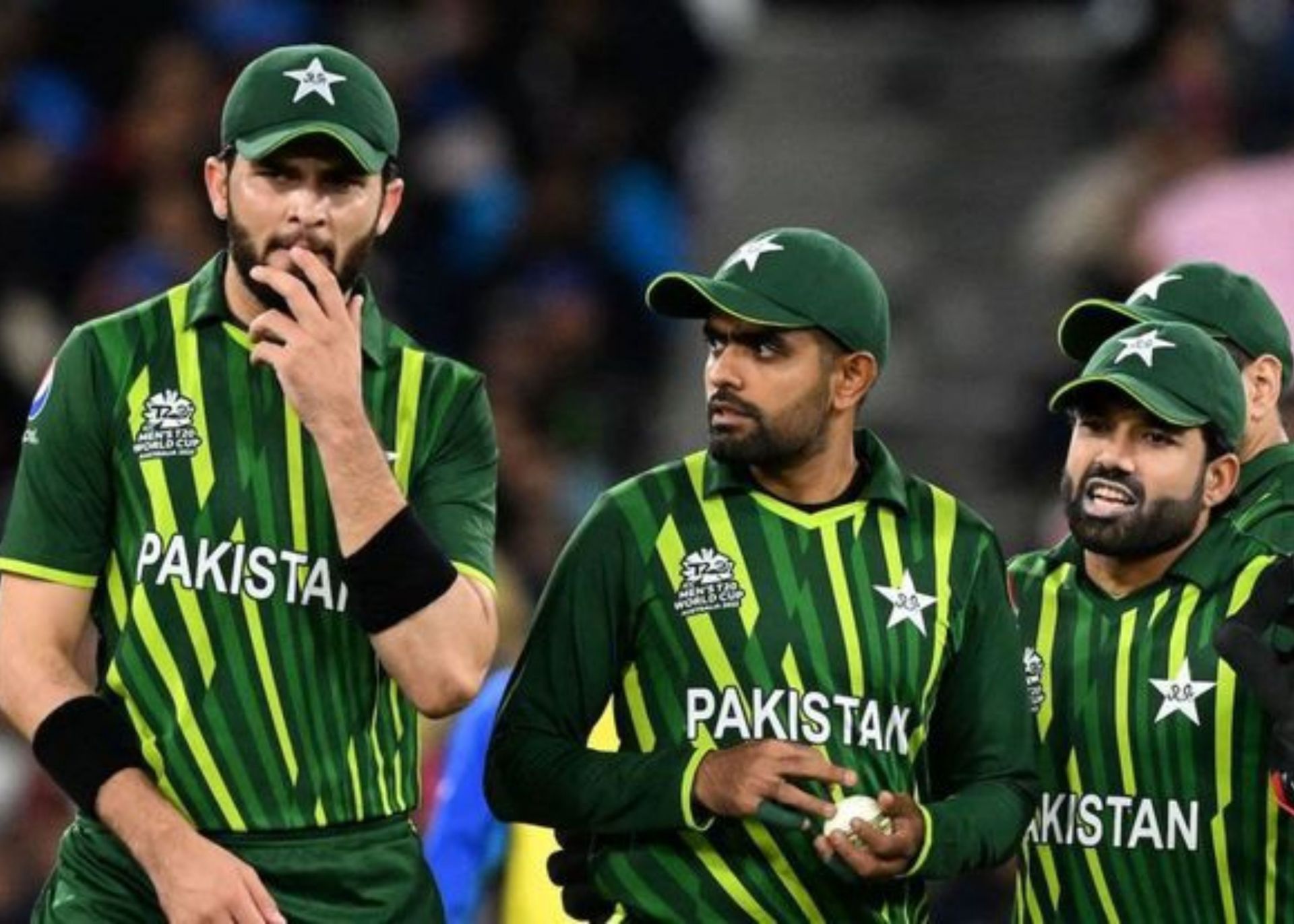 Shaheen Afridi with his teammates during a match. 