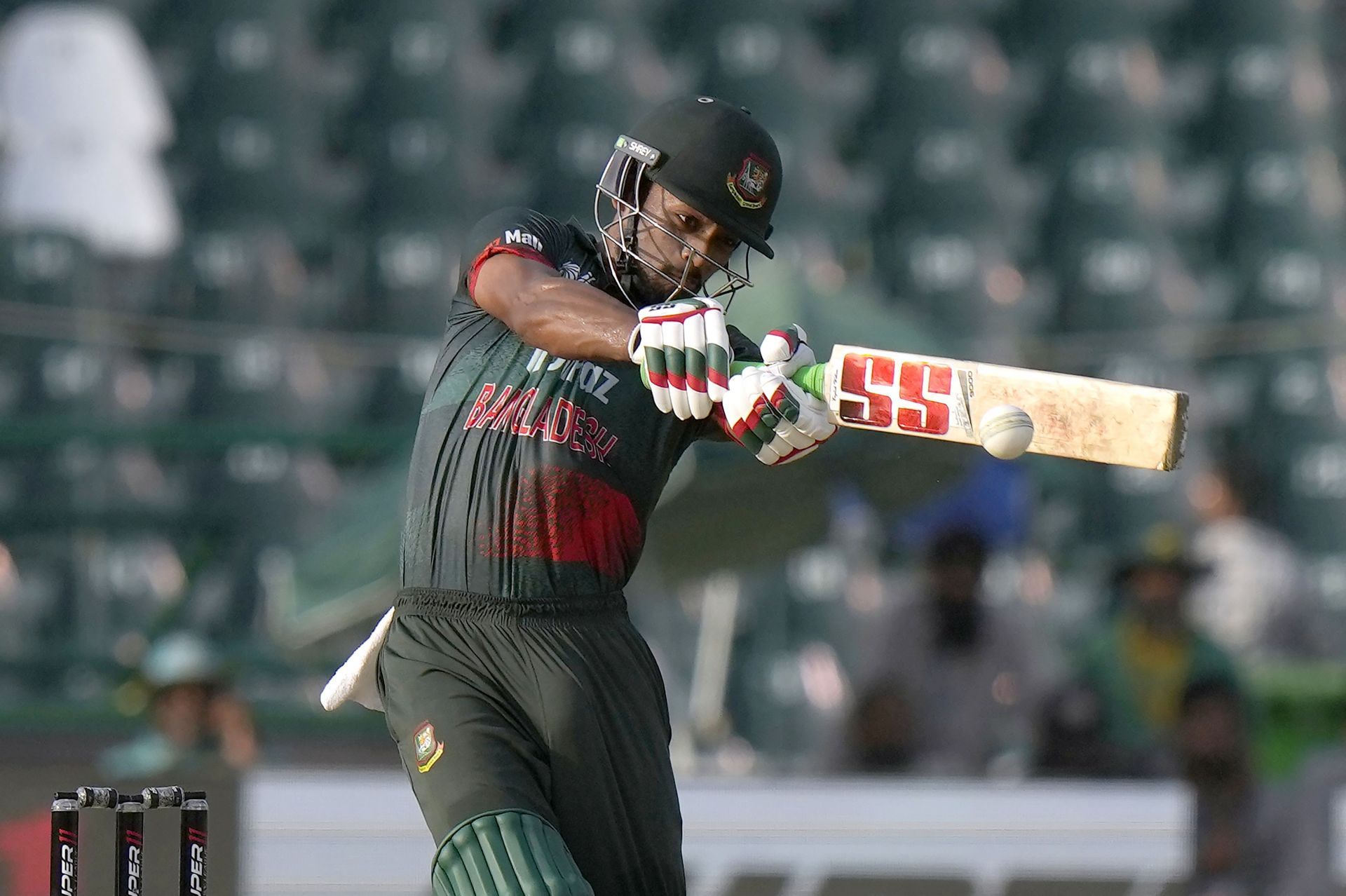 Najmul Hossain Shanto hit nine fours and two sixes during his innings. [P/C: AP]