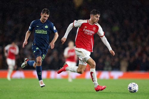 Kai Havertz (right) arrived at the Emirates this summer