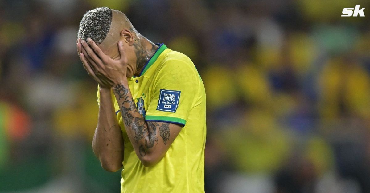 Tottenham striker Richarlison breaks down into tears on Brazil bench during 5-1 win over Bolivia