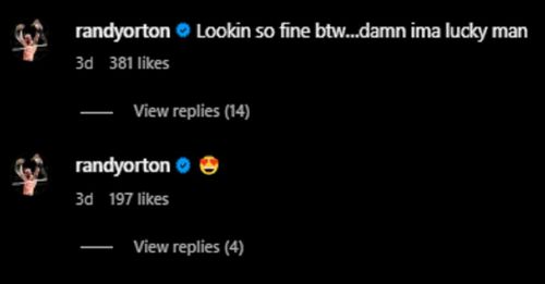 Randy Orton's comment on his wife's post