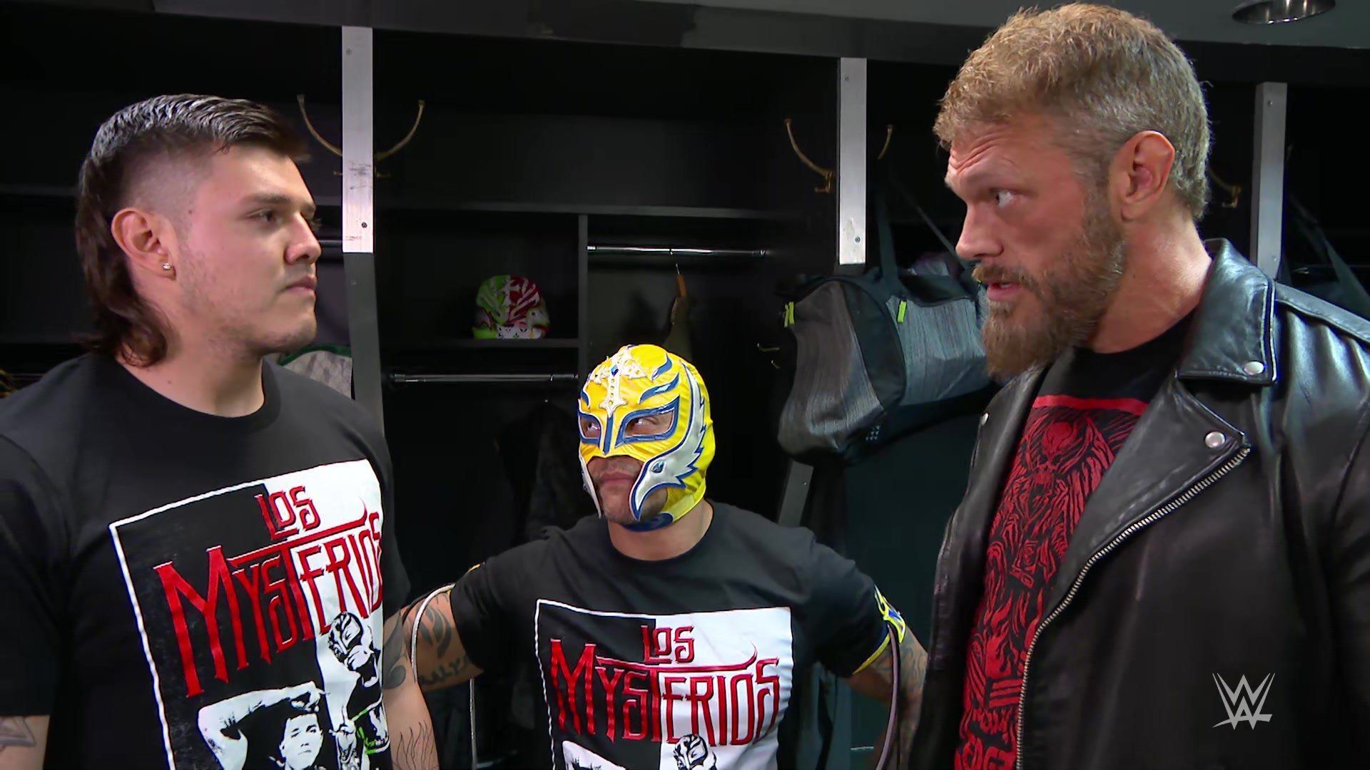 Dominik Mysterio, Rey Mysterio, and Edge