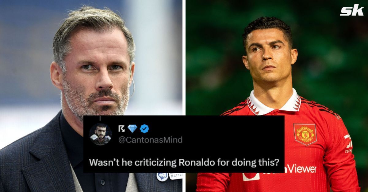 Fans take aim at Jamie Carragher for grabbing a fan