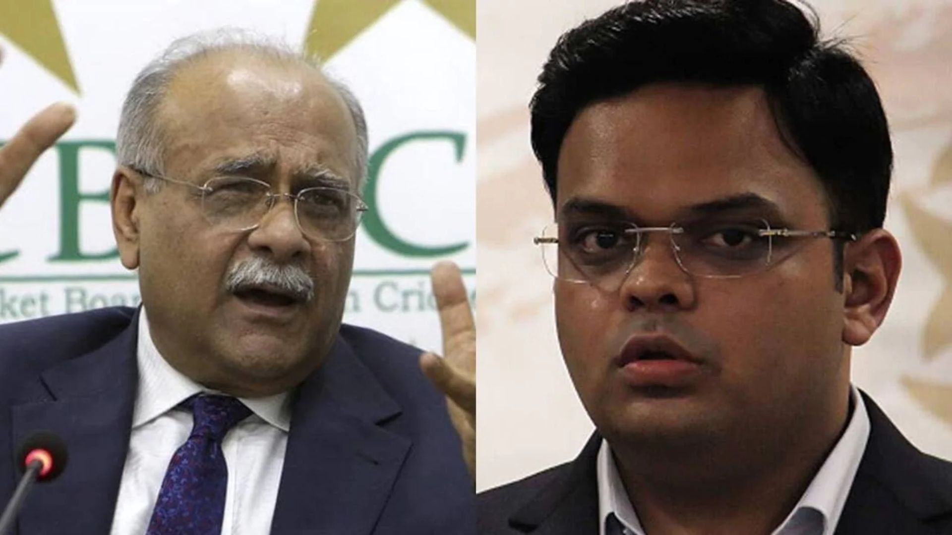 Najam Sethi (L) &amp; Jay Shah (P.C.:X)