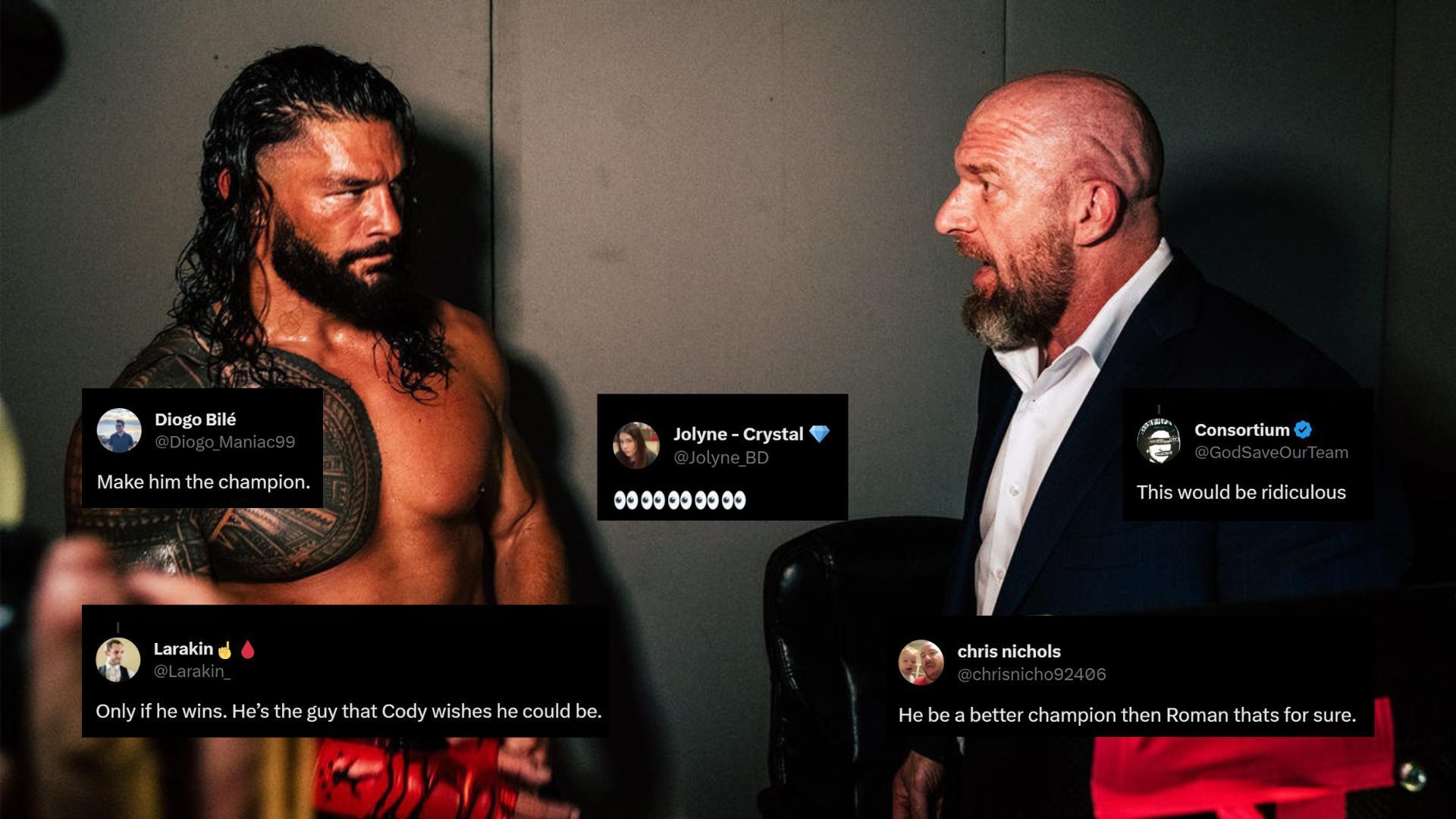 Roman Reigns with Triple H at WWE Money in the Bank!