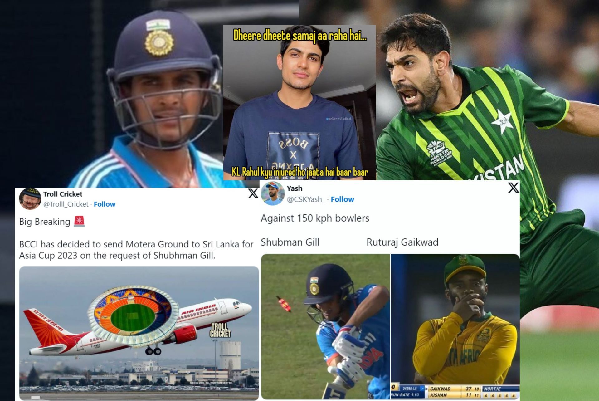 Fans troll Shubman Gill for batting failure vs Pakistan.