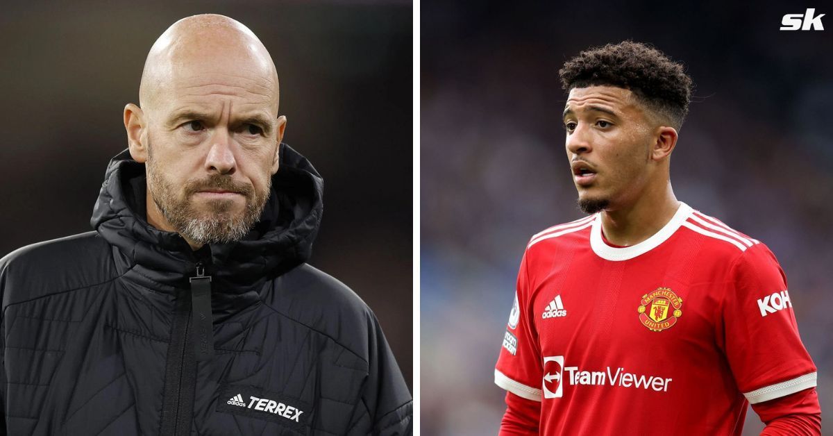 Manchester United manager Erik ten Hag (left) and Jadon Sancho