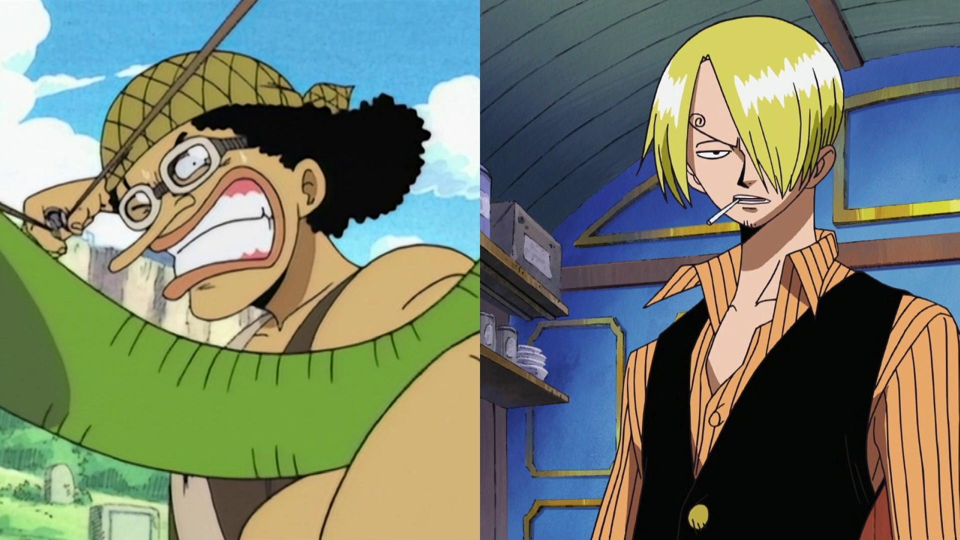 Usopp and Sanji&#039;s typical facial traits as seen in the anime (Image via Toei Animation, One Piece)