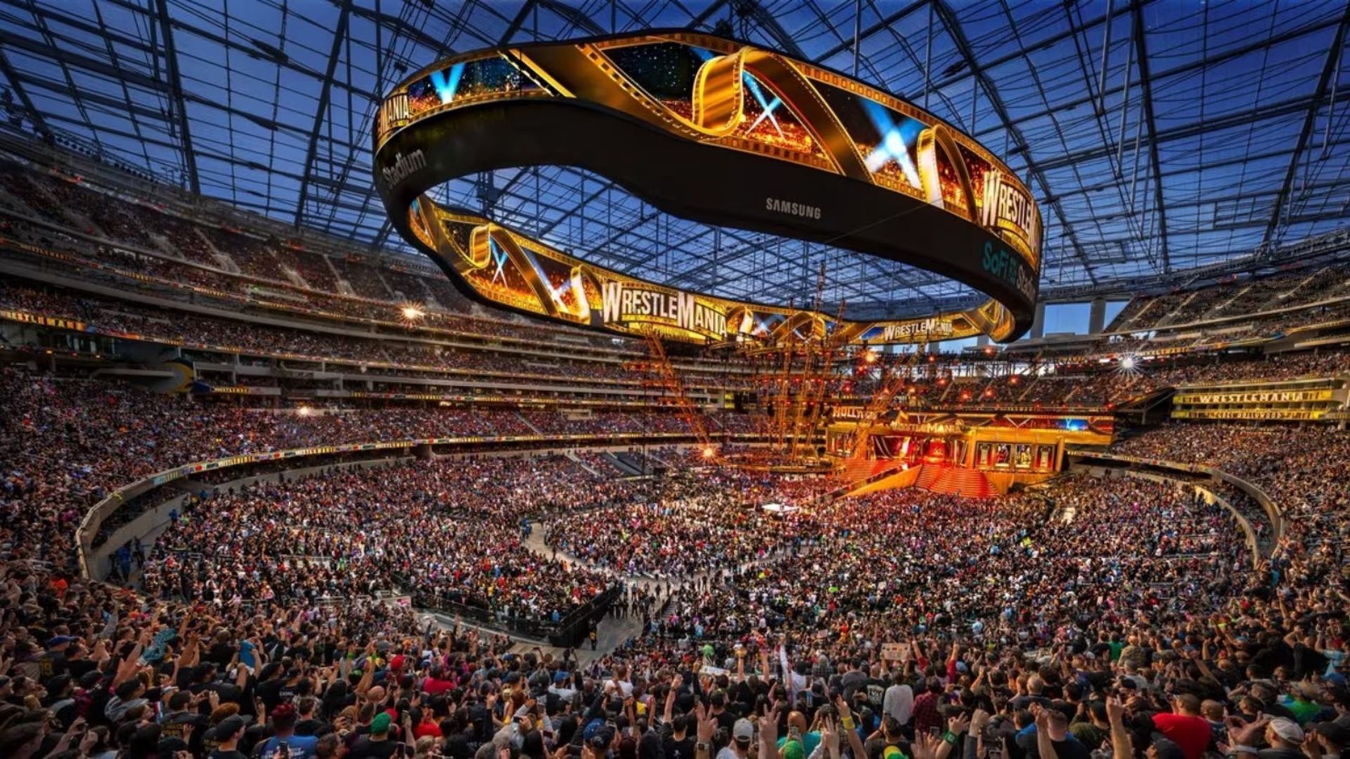 WWE WrestleMania arena. Image Credits: Twitter