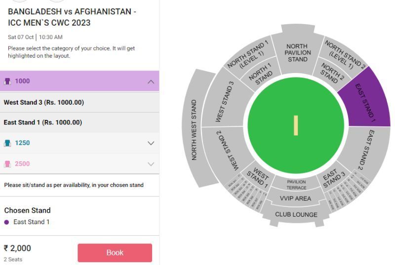 Cricket fans have been facing problems in booking tickets due to high demand. (Pic: bookmyshow.com)