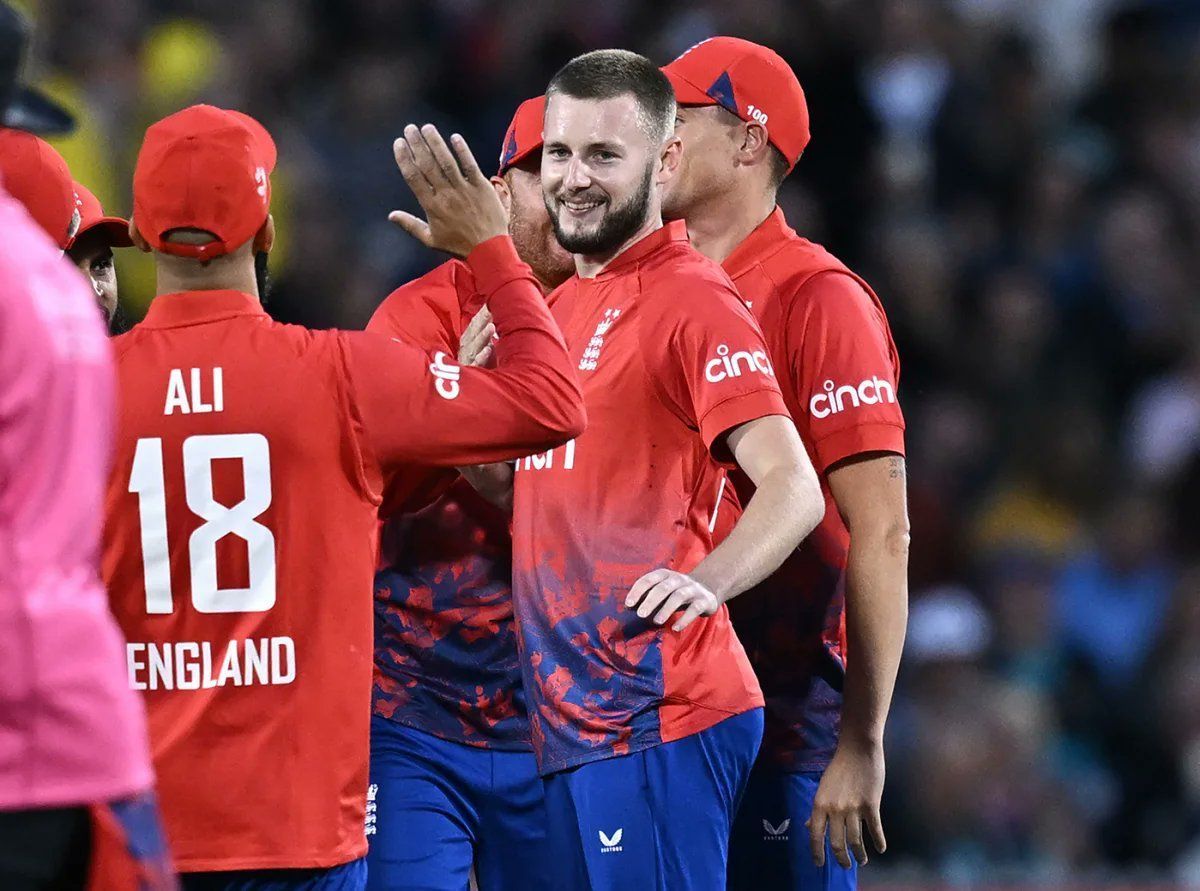 Gus Atkinson celebrates a wicket. (Image Credits: Twitter)