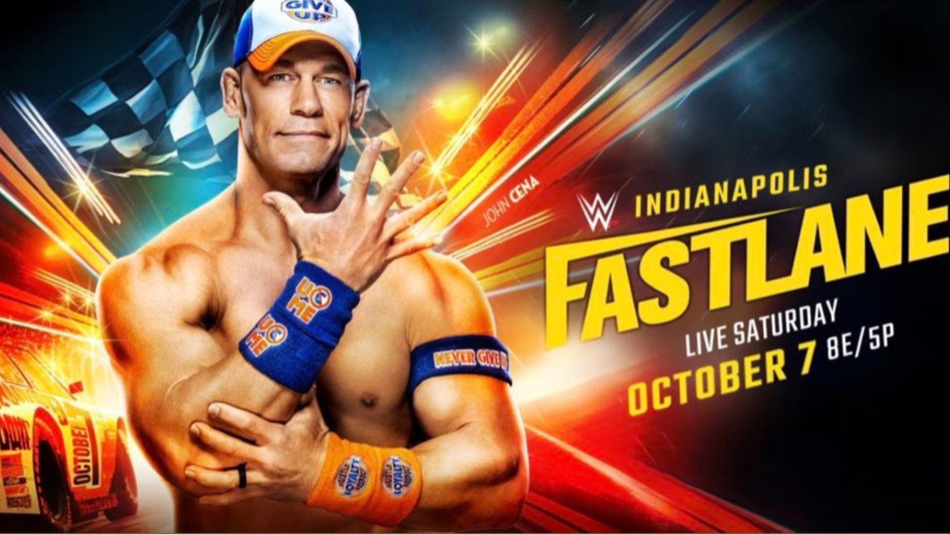 The official WWE Fastlane 2023 poster featuring John Cena