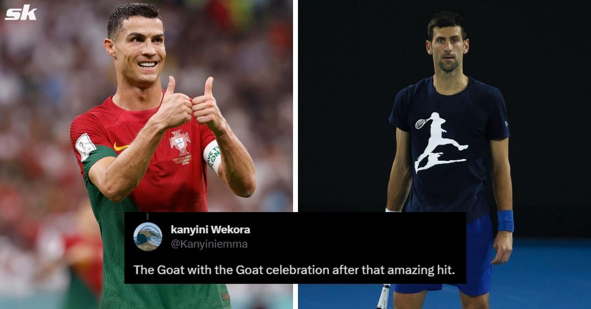 Fans react as tennis icon Novak Djokovic mimics Cristiano Ronaldo