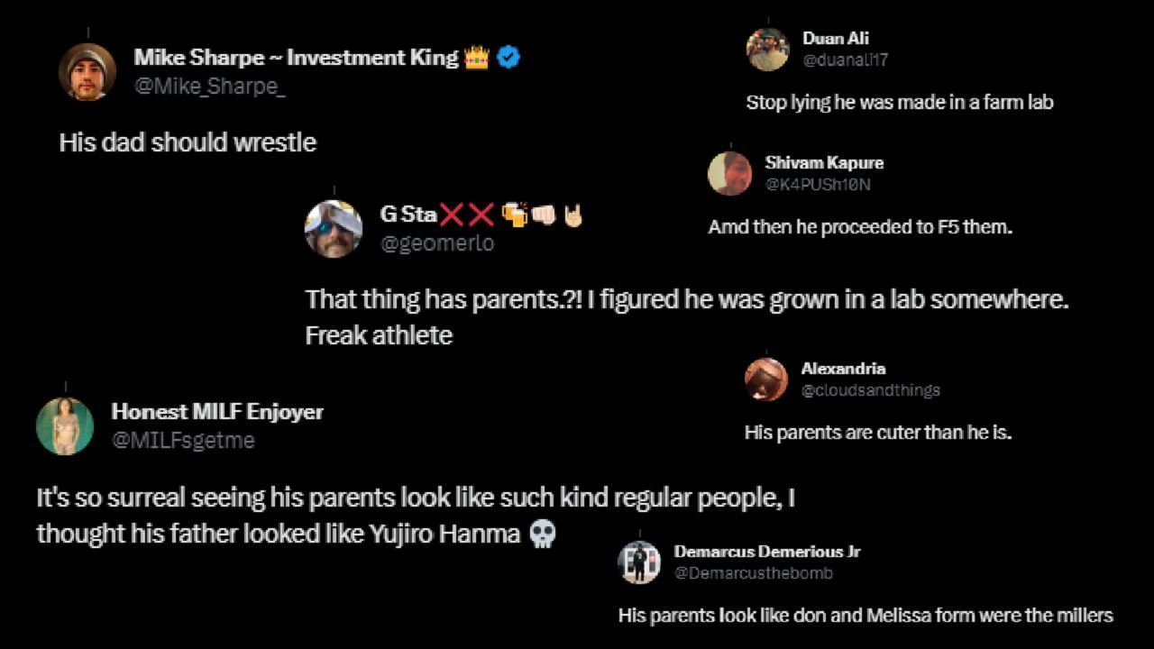 Fans react to a throwback picture of Lesnar and his parents