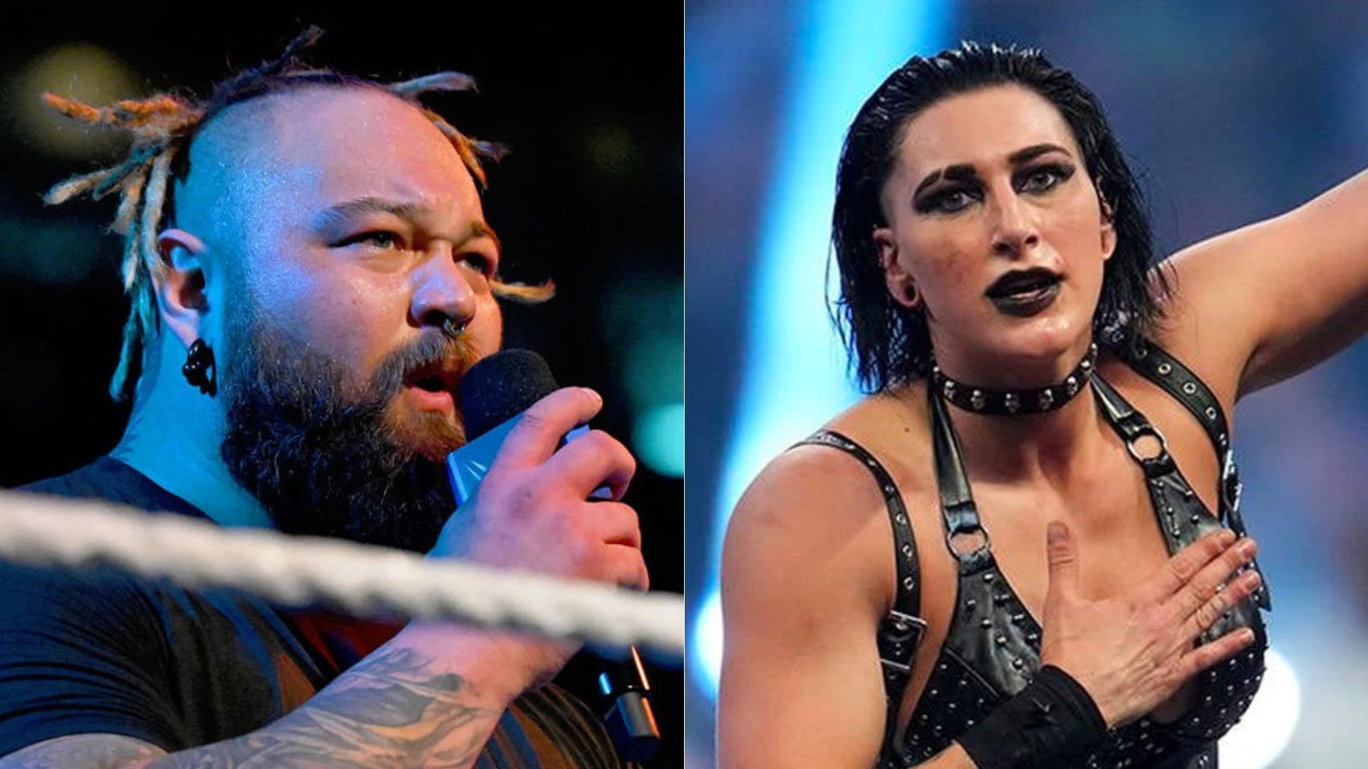 Bray Wyatt (left); Rhea Ripley (right)