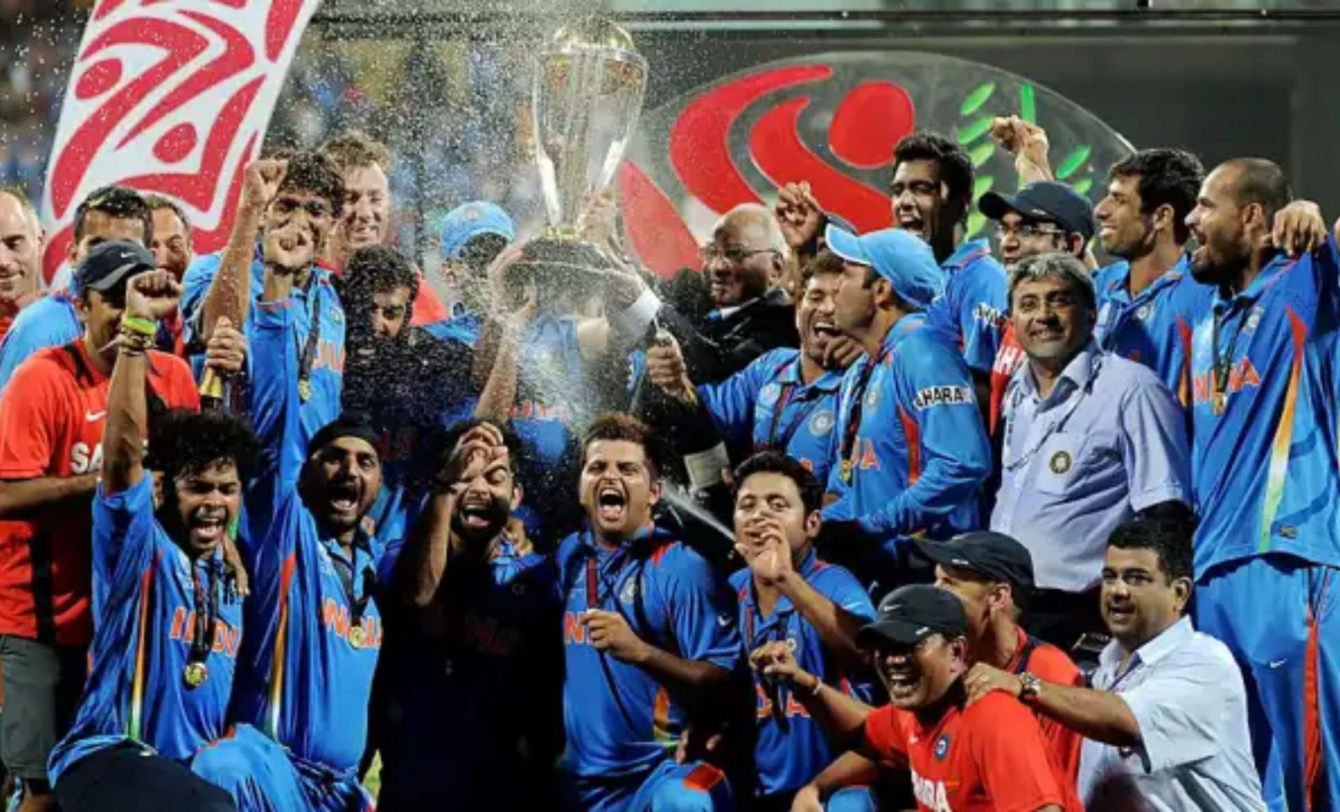Indian cricket team at the 2011 ODI World Cup.