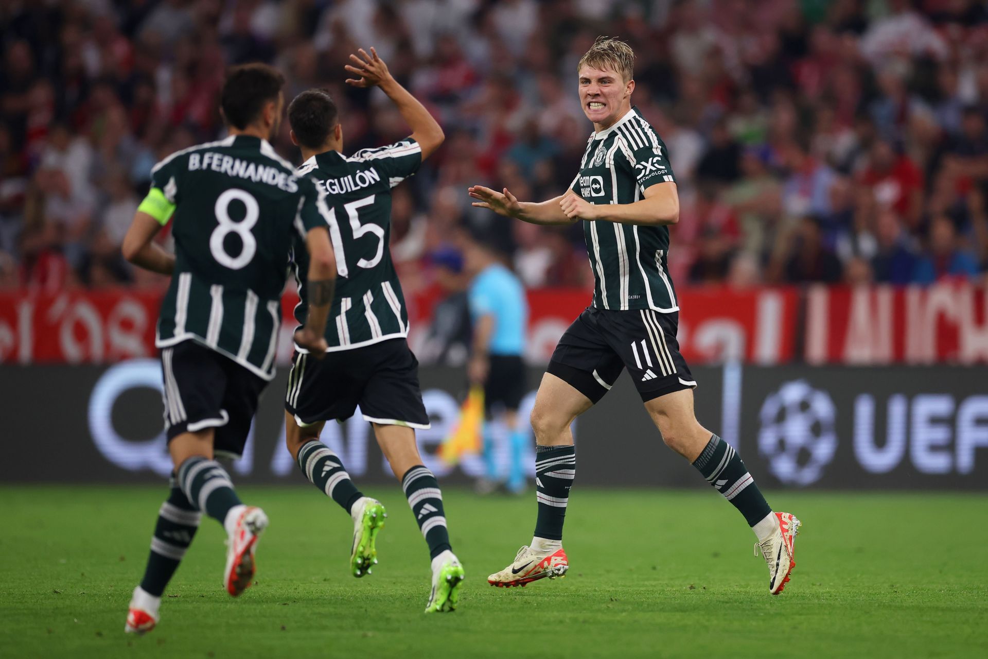 The young Dane scored his first Manchester United goal.