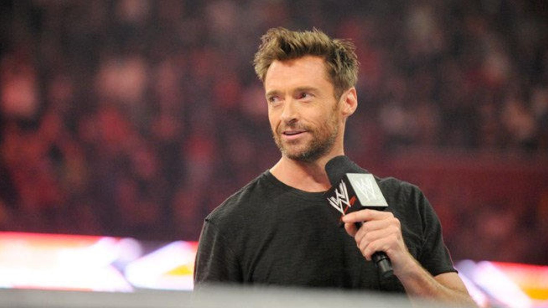 Hugh Jackman during his appearance on RAW. Image Credits: wwe.com 