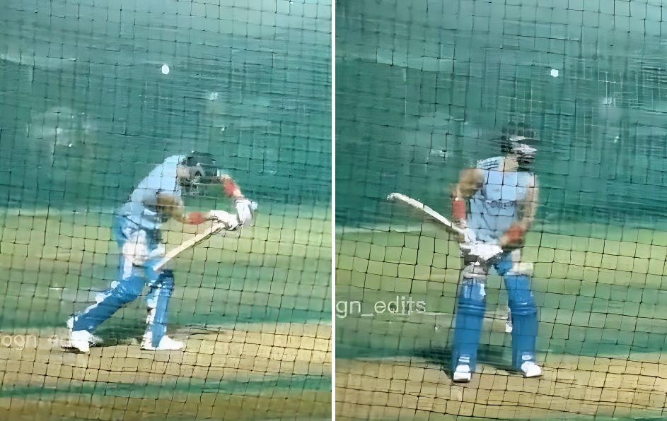 Virat Kohli batting in the nets. (Pics: X)