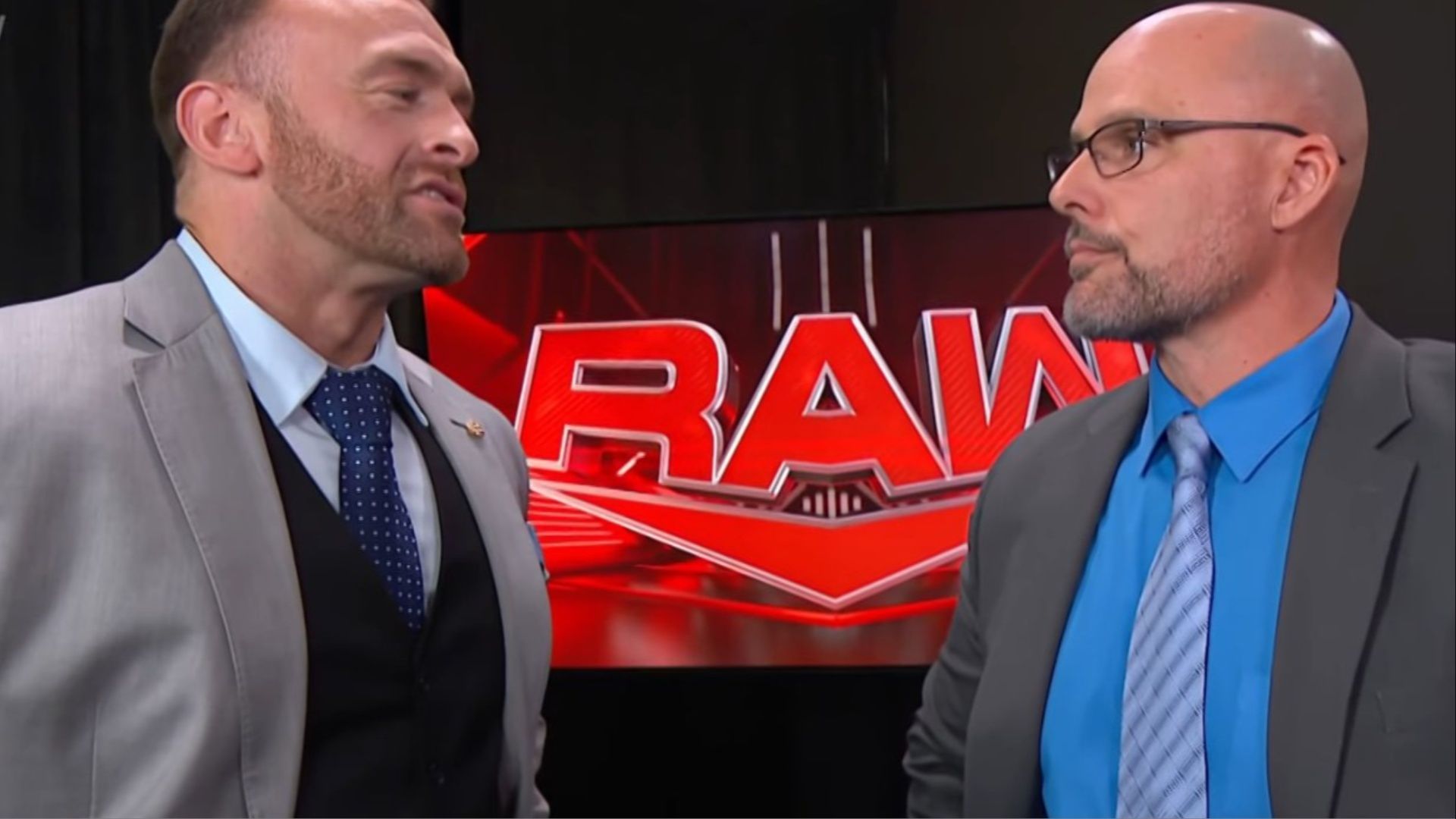 Nick Aldis and Adam Pearce on RAW.