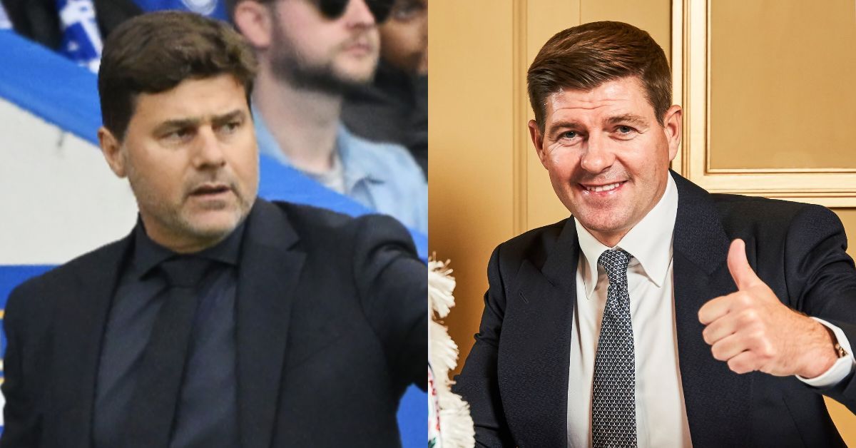 Mauricio Pochettino and Steven Gerrard (via Getty Images)