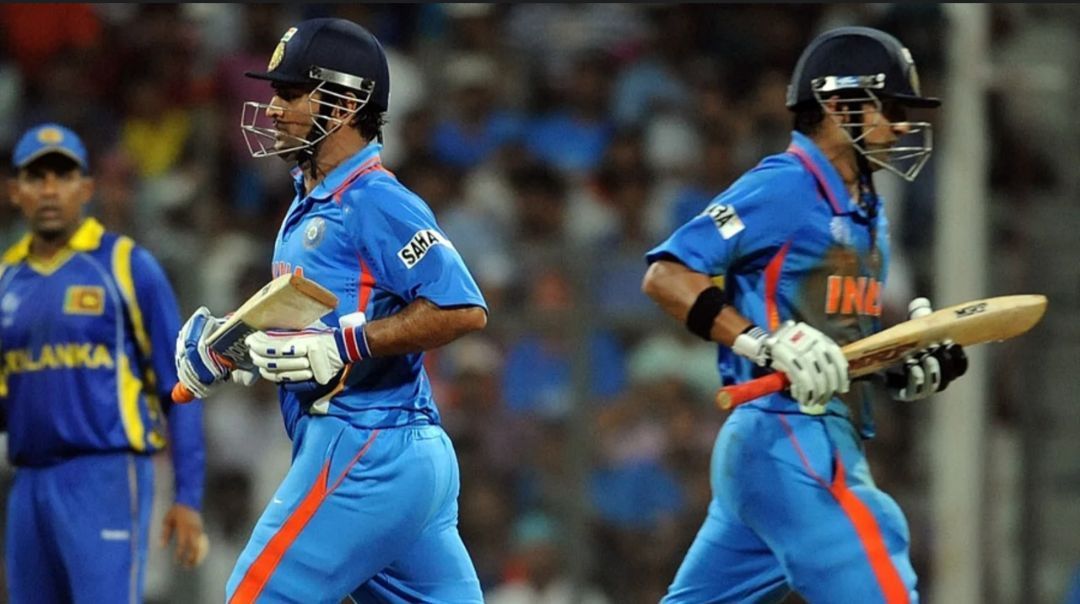 Gautam Gambhir and MS Dhoni during the iconic 2011 ODI World Cup final [Getty Images]