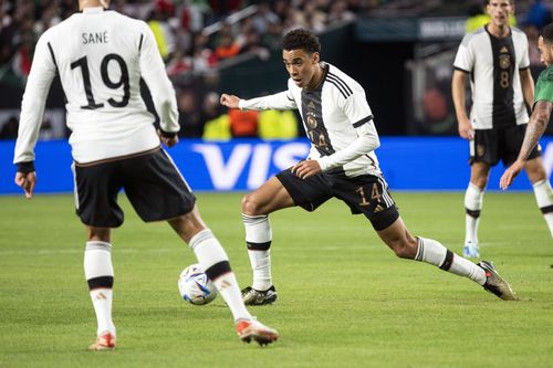 Jamal Musiala on the ball for Germany