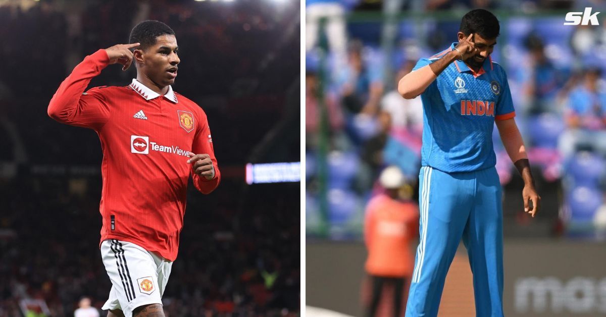 Marcus Rashford and Jasprit Bumrah (via Getty Images)