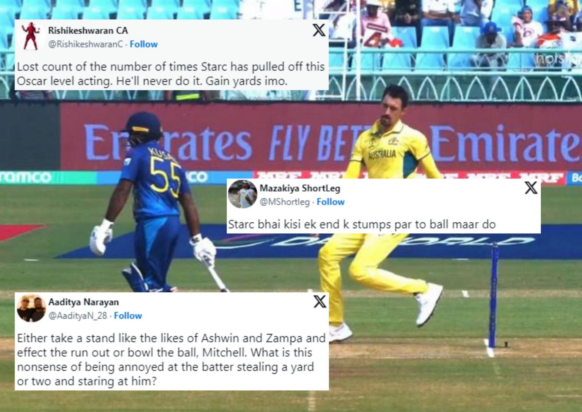 Fans had a lot to say after Mitchell Starc bailed out - not once, not twice - thrice (Picture Credits: X/cricket.com.au)