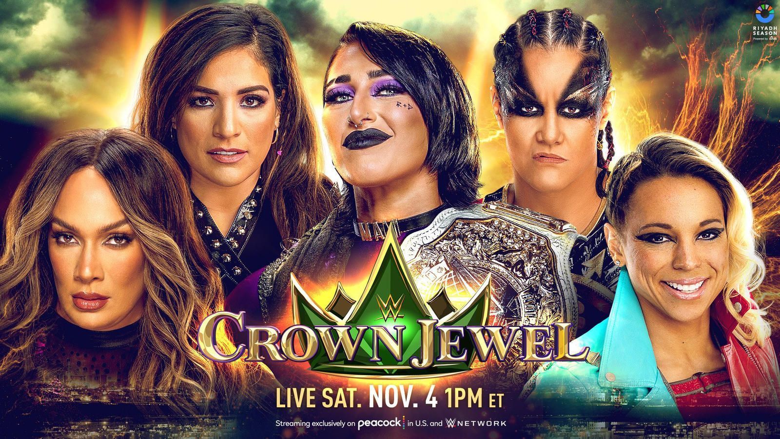 Rhea Ripley will defend her title at Crown Jewel in a Fatal 5 Way Match