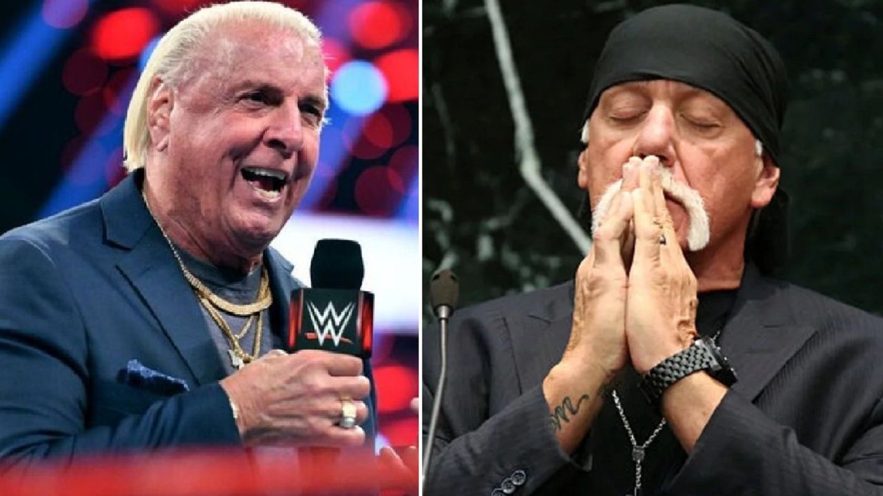 Ric Flair (left); Hulk Hogan (right)