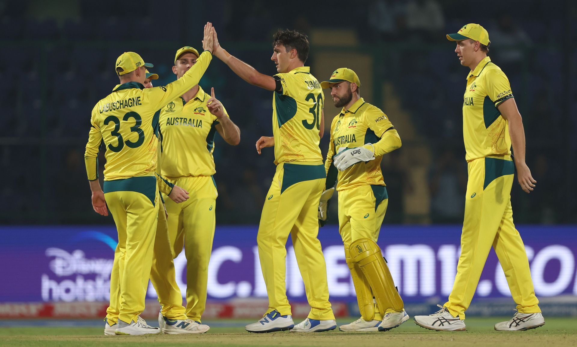 Australian players celebrating after a wicket [Getty Images]