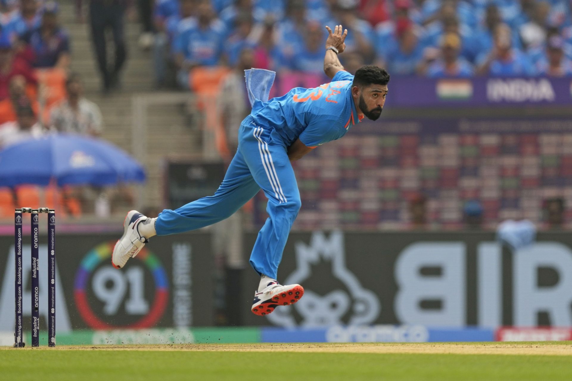 Mohammed Siraj hasn&#039;t been at his potent best in World Cup 2023. [P/C: AP]