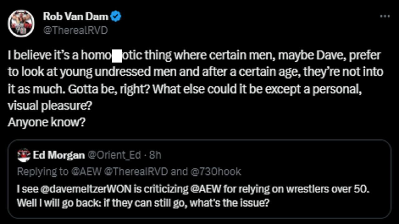 RVD&#039;s tweet did not sit well with fans.