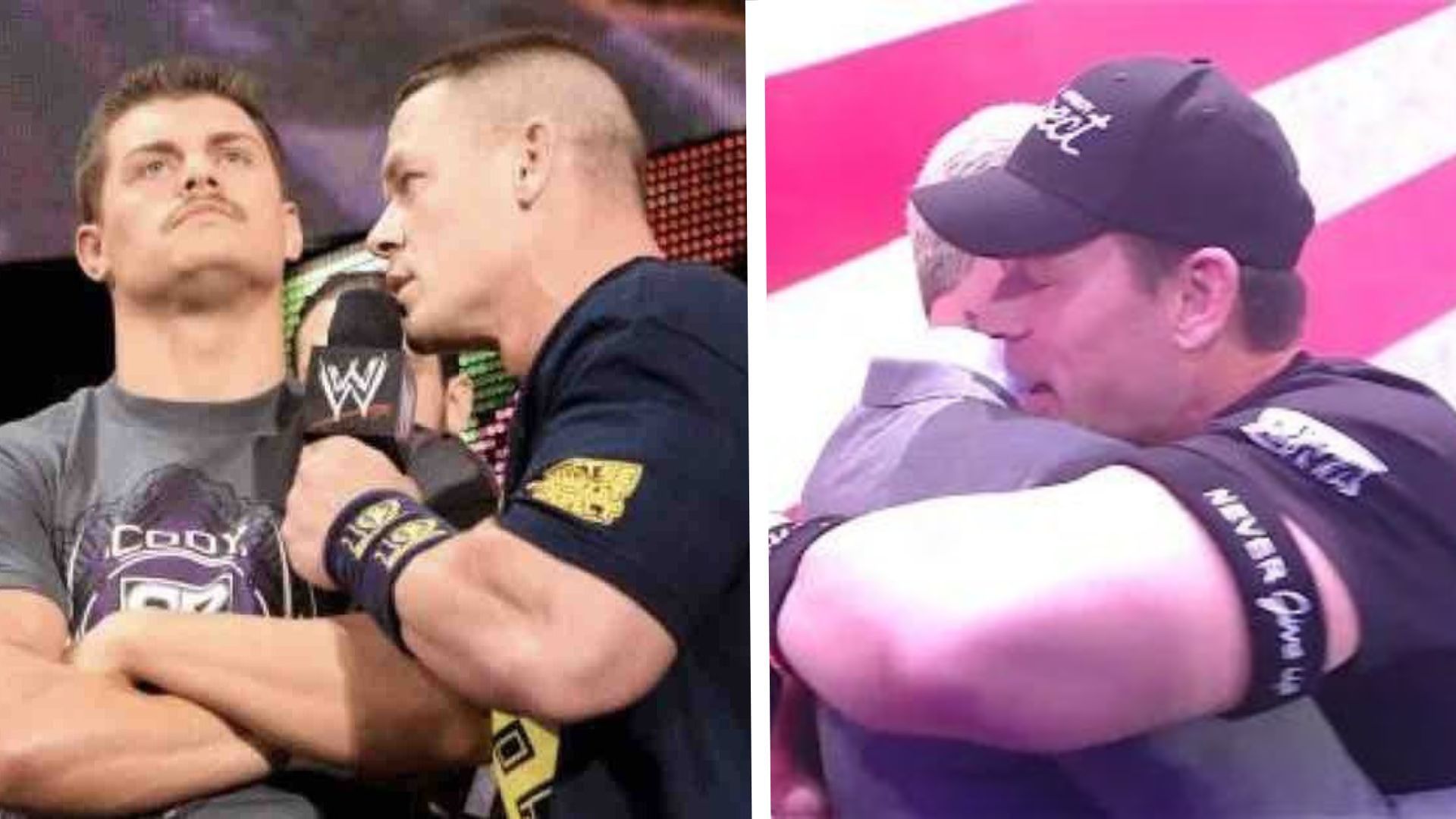 John Cena and Cody Rhodes over the years