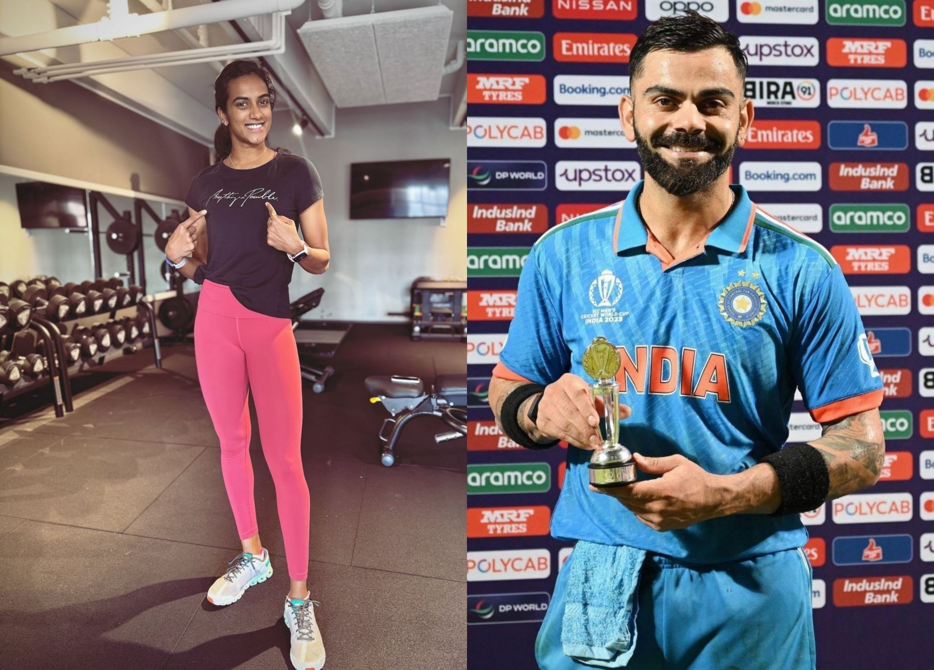 PV Sindhu (l) and Virat Kohli (r) (PC: Instagram)