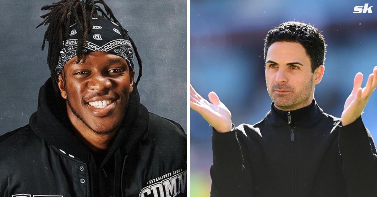 Mikel Arteta and KSI (via Getty Images)