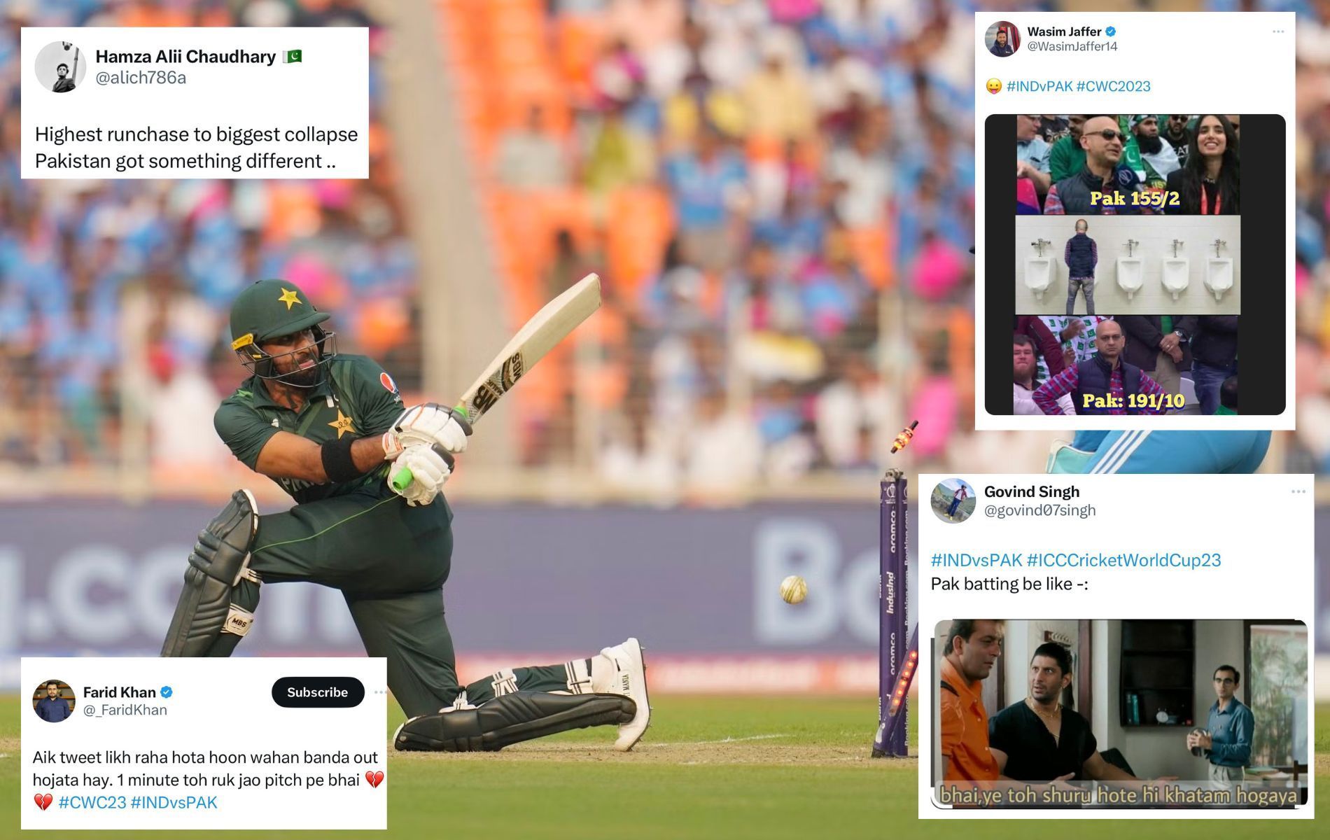 Pakistan failed to register a big score vs India. (Pics: AP/X)