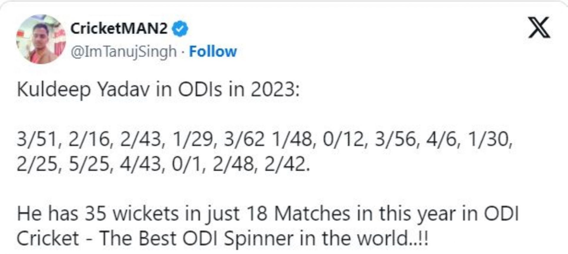 Twitter reaction on Kuldeep Yadav (Credit: Tanuj Singh)