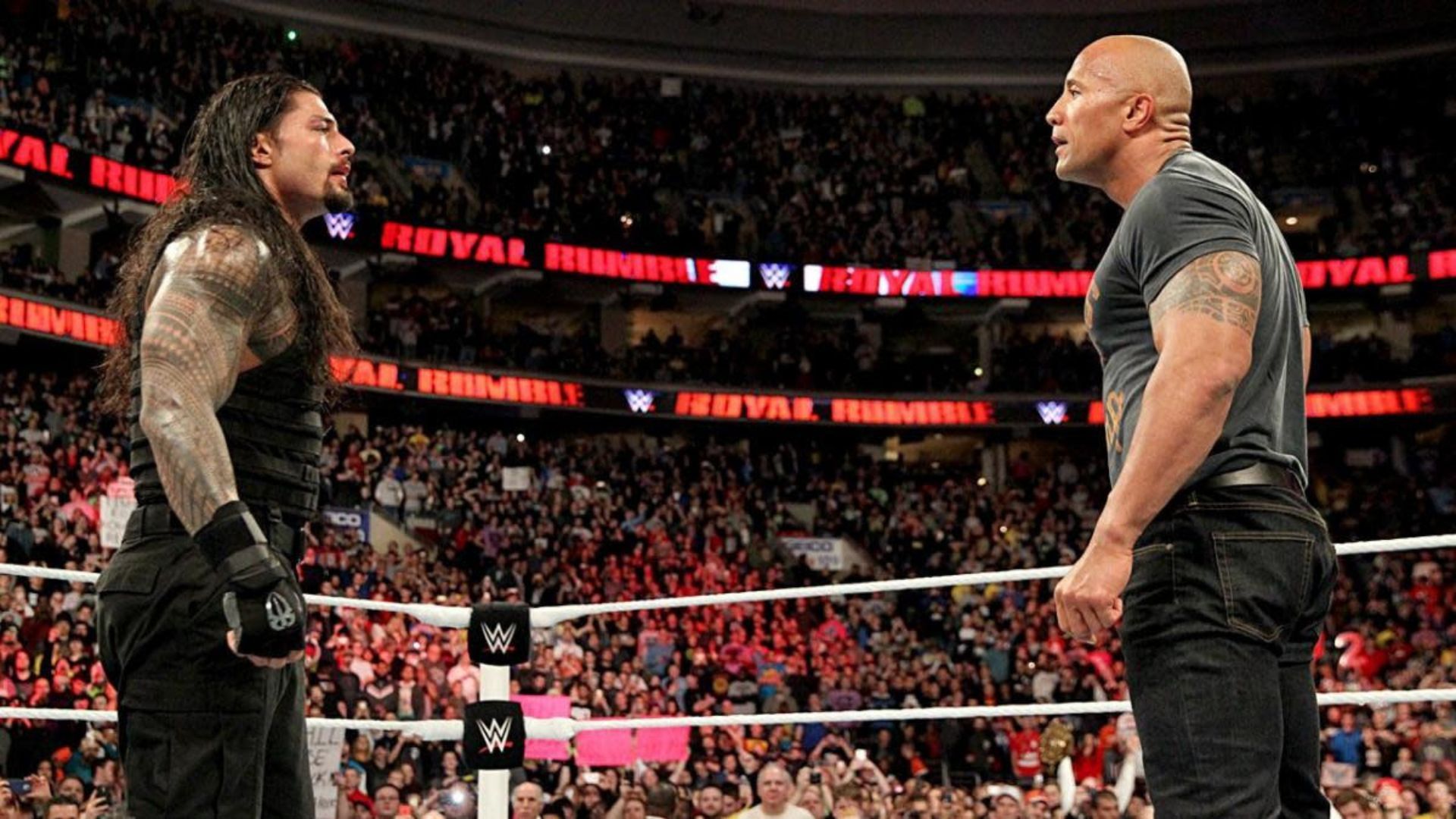 Dwayne helped Roman at Royal Rumble 2015