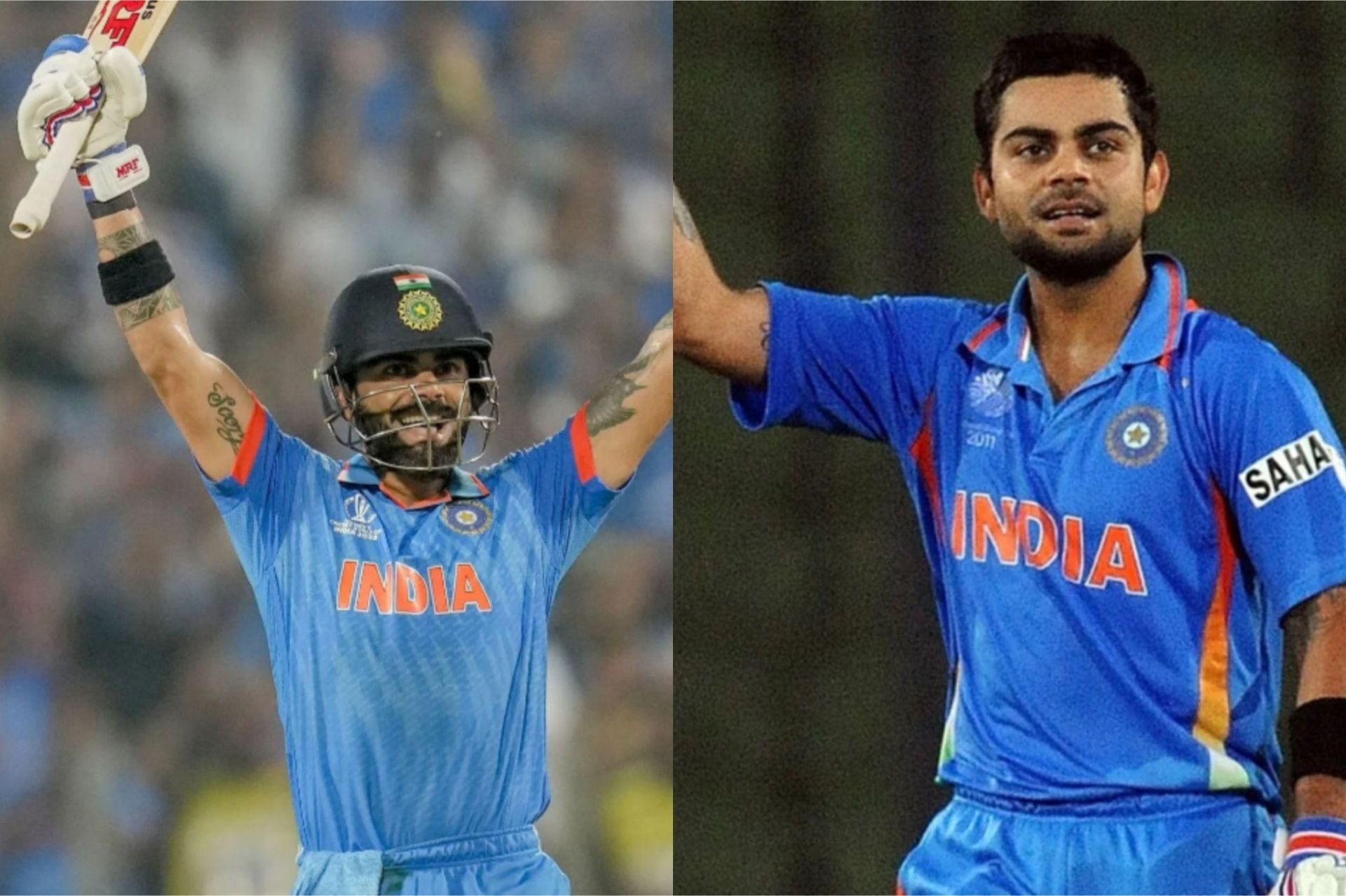 Virat Kohli vs Bangladesh in 2023 and in 2011 [Getty Images]