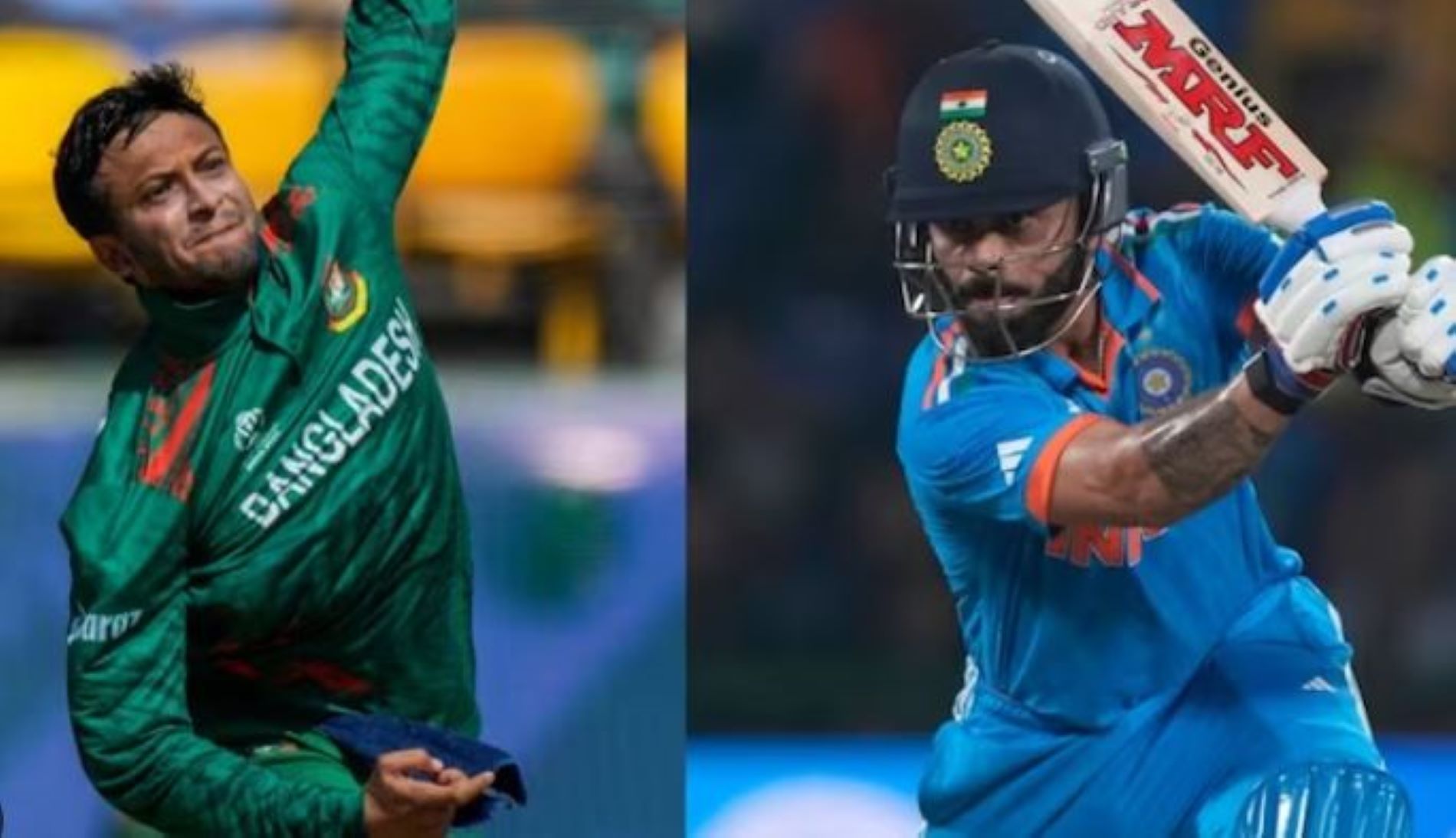 Virat Kohli and Shakib Al Hasan will be the marquee matchup in the Ind-Bang clash.