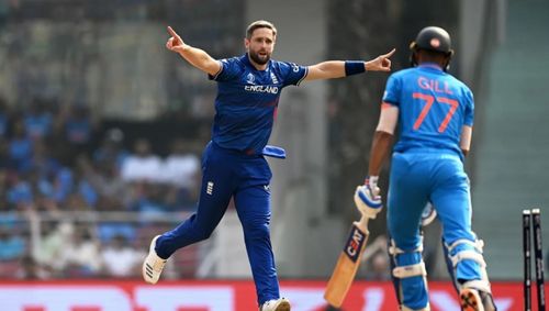 Shubman Gill was cleaned up with a beauty from Chris Woakes.