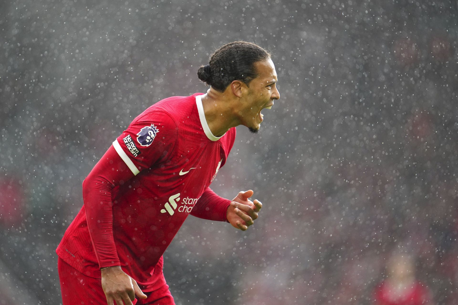 Van Dijk was dominant in defence for Liverpool.