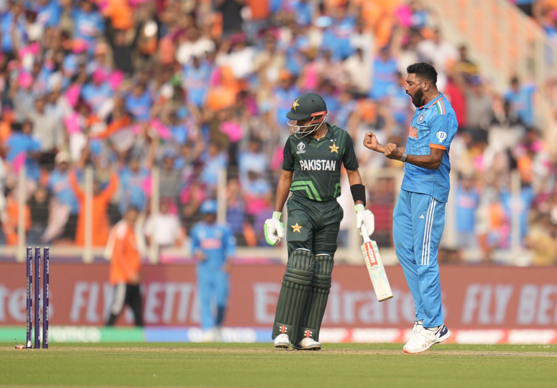 Babar Azam was bowled by Mohammed Siraj. [P/C: AP]